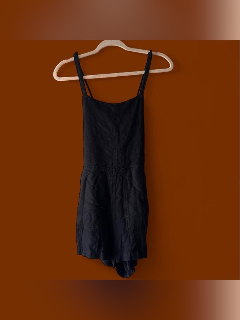 RVCA Black Sleeveless Linen Romper